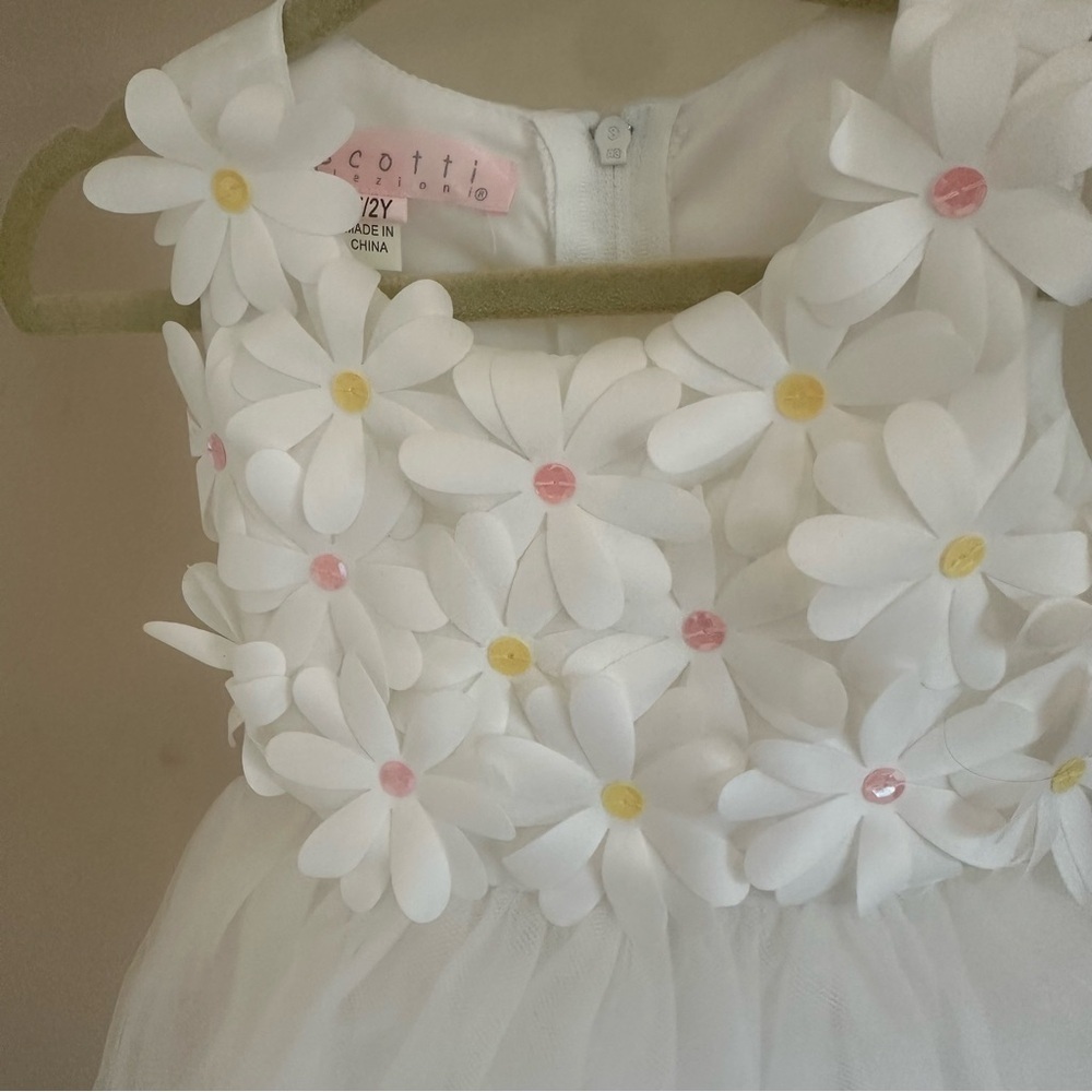 2T Girls White pTulle Dress - Picture 6 of 11